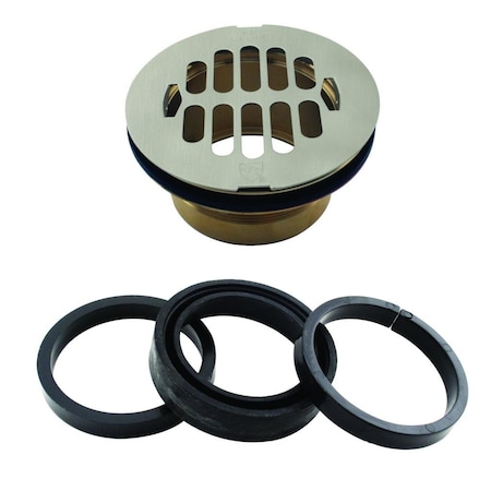 Westbrass Brass Body Swedge-Lock Shower Drain W/ Grid in Stainless Steel D206B-LAS-20